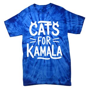 Cat Ladies For Kamala Cat Typography Alphabet Cute Simple Meaningful Gift Tie-Dye T-Shirt