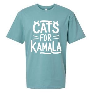 Cat Ladies For Kamala Cat Typography Alphabet Cute Simple Meaningful Gift Sueded Cloud Jersey T-Shirt