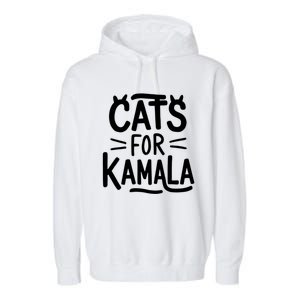 Cat Ladies For Kamala Cat Typography Alphabet Cute Simple Meaningful Gift Garment-Dyed Fleece Hoodie