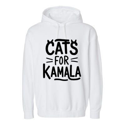 Cat Ladies For Kamala Cat Typography Alphabet Cute Simple Meaningful Gift Garment-Dyed Fleece Hoodie