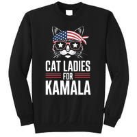 Cat Ladies For Kamala Funny Cat 2024 President Kamala Harris Sweatshirt