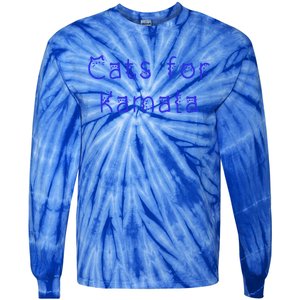 Cat Ladies For Kamala Cat Typography Alphabet Cute Simple Gift Tie-Dye Long Sleeve Shirt