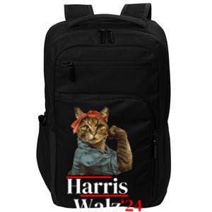 Cat Ladies For Kamala Walz Funny Cat 2024 President Impact Tech Backpack