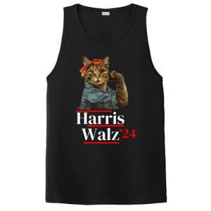 Cat Ladies For Kamala Walz Funny Cat 2024 President PosiCharge Competitor Tank