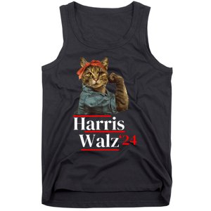 Cat Ladies For Kamala Walz Funny Cat 2024 President Tank Top