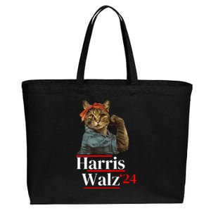 Cat Ladies For Kamala Walz Funny Cat 2024 President Cotton Canvas Jumbo Tote