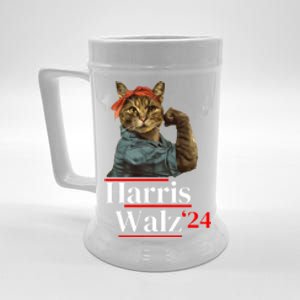 Cat Ladies For Kamala Walz Funny Cat 2024 President Beer Stein