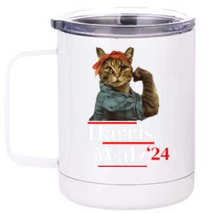 Cat Ladies For Kamala Walz Funny Cat 2024 President 12 oz Stainless Steel Tumbler Cup