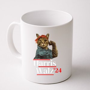 Cat Ladies For Kamala Walz Funny Cat 2024 President Coffee Mug