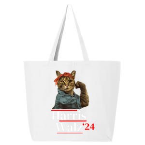 Cat Ladies For Kamala Walz Funny Cat 2024 President 25L Jumbo Tote