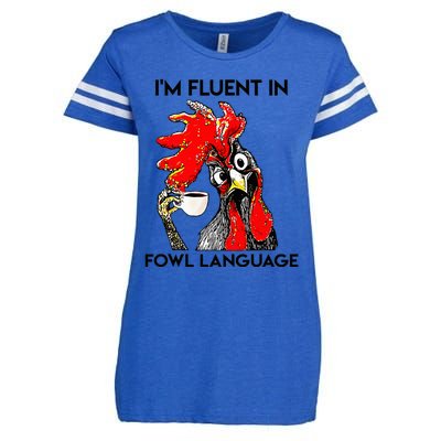 Chicken Lovers Fluent In Fowl Language Enza Ladies Jersey Football T-Shirt