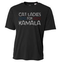 Cat Ladies For Kamala Funny Cat 2024 Lettering Positive Cooling Performance Crew T-Shirt