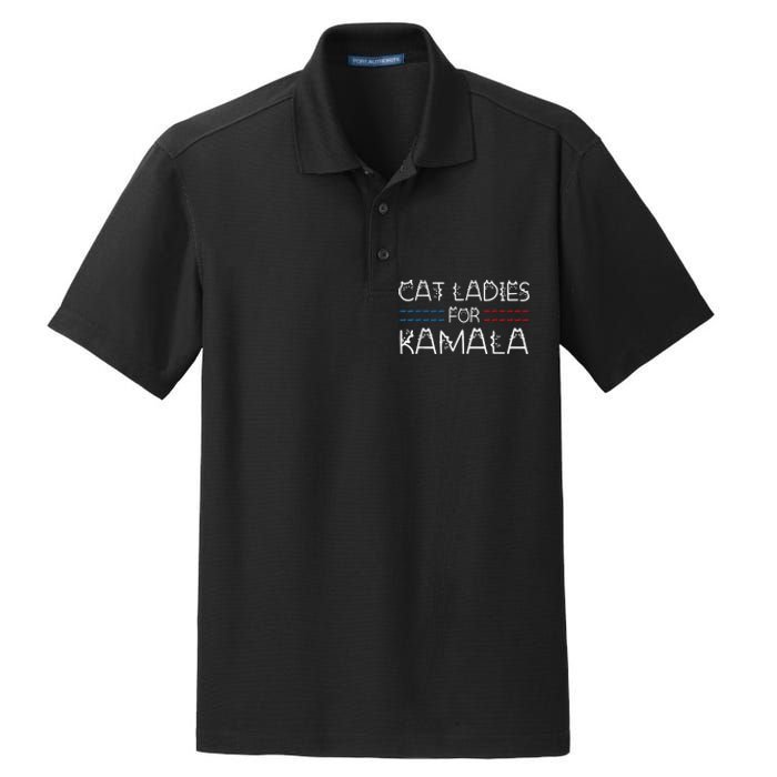 Cat Ladies For Kamala Funny Cat 2024 Lettering Positive Dry Zone Grid Polo