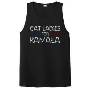 Cat Ladies For Kamala Funny Cat 2024 Lettering Positive PosiCharge Competitor Tank