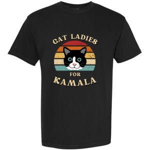 Cat Ladies For Kamala Cat Retro Cool Garment-Dyed Heavyweight T-Shirt