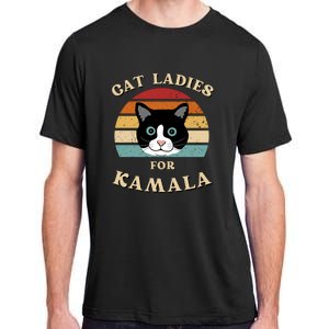 Cat Ladies For Kamala Cat Retro Cool Adult ChromaSoft Performance T-Shirt