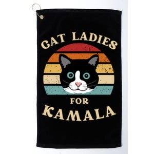 Cat Ladies For Kamala Cat Retro Cool Platinum Collection Golf Towel