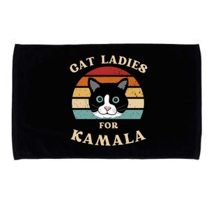 Cat Ladies For Kamala Cat Retro Cool Microfiber Hand Towel