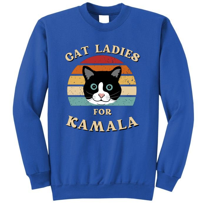 Cat Ladies For Kamala Cat Retro Cool Sweatshirt