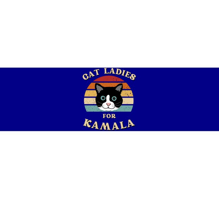 Cat Ladies For Kamala Cat Retro Cool Bumper Sticker