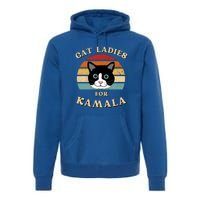 Cat Ladies For Kamala Cat Retro Cool Premium Hoodie