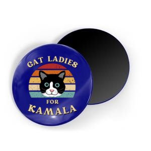 Cat Ladies For Kamala Cat Retro Cool Magnet