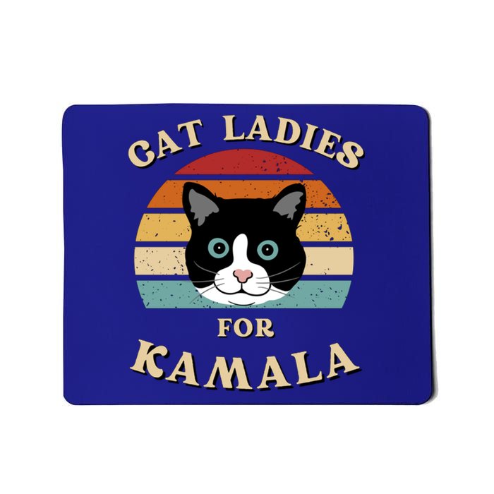 Cat Ladies For Kamala Cat Retro Cool Mousepad