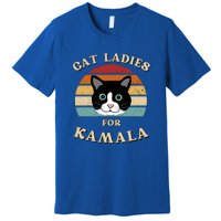 Cat Ladies For Kamala Cat Retro Cool Premium T-Shirt