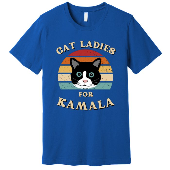 Cat Ladies For Kamala Cat Retro Cool Premium T-Shirt