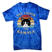 Cat Ladies For Kamala Cat Retro Cool Tie-Dye T-Shirt