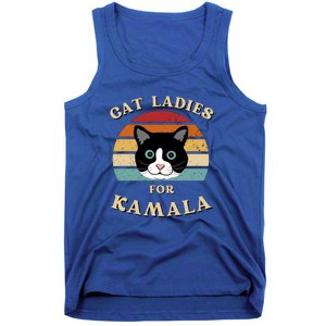 Cat Ladies For Kamala Cat Retro Cool Tank Top