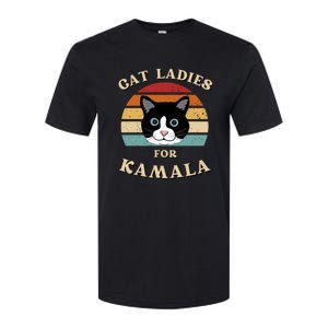 Cat Ladies For Kamala Cat Retro Cool Softstyle CVC T-Shirt