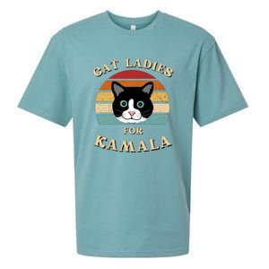 Cat Ladies For Kamala Cat Retro Cool Sueded Cloud Jersey T-Shirt