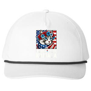 Cat Ladies For Kamala Funny Cat 2024 President Kamalaharris Snapback Five-Panel Rope Hat