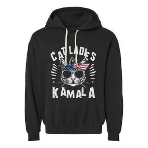 Cat Ladies For Kamala Harrison 2024 Garment-Dyed Fleece Hoodie