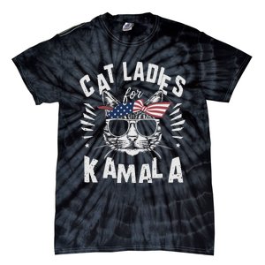 Cat Ladies For Kamala Harrison 2024 Tie-Dye T-Shirt