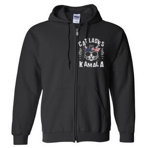 Cat Ladies For Kamala Harrison 2024 Full Zip Hoodie