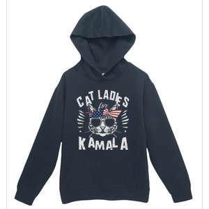 Cat Ladies For Kamala Harrison 2024 Urban Pullover Hoodie