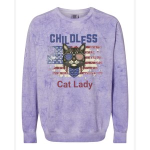 Cat Lover Feminist Childless Cat Lady Votes Colorblast Crewneck Sweatshirt