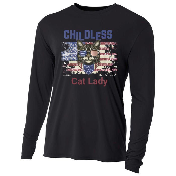 Cat Lover Feminist Childless Cat Lady Votes Cooling Performance Long Sleeve Crew