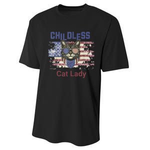 Cat Lover Feminist Childless Cat Lady Votes Performance Sprint T-Shirt