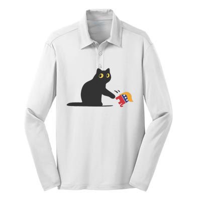 Cat Ladies For Kamala Harris Donald Trump 2024 Sarcastic Silk Touch Performance Long Sleeve Polo