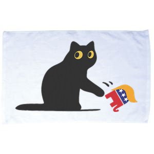 Cat Ladies For Kamala Harris Donald Trump 2024 Sarcastic Microfiber Hand Towel