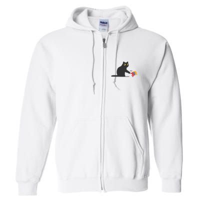 Cat Ladies For Kamala Harris Donald Trump 2024 Sarcastic Full Zip Hoodie