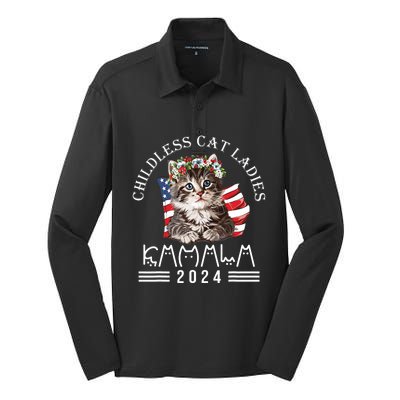 Cat Lady Fun Childless Cat Ladies 2024 Silk Touch Performance Long Sleeve Polo