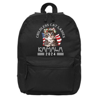 Cat Lady Fun Childless Cat Ladies 2024 16 in Basic Backpack