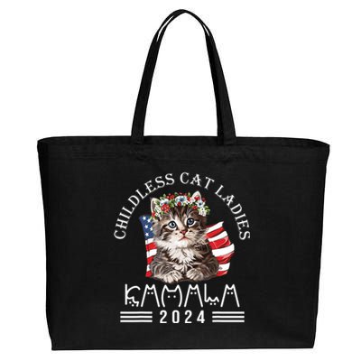 Cat Lady Fun Childless Cat Ladies 2024 Cotton Canvas Jumbo Tote