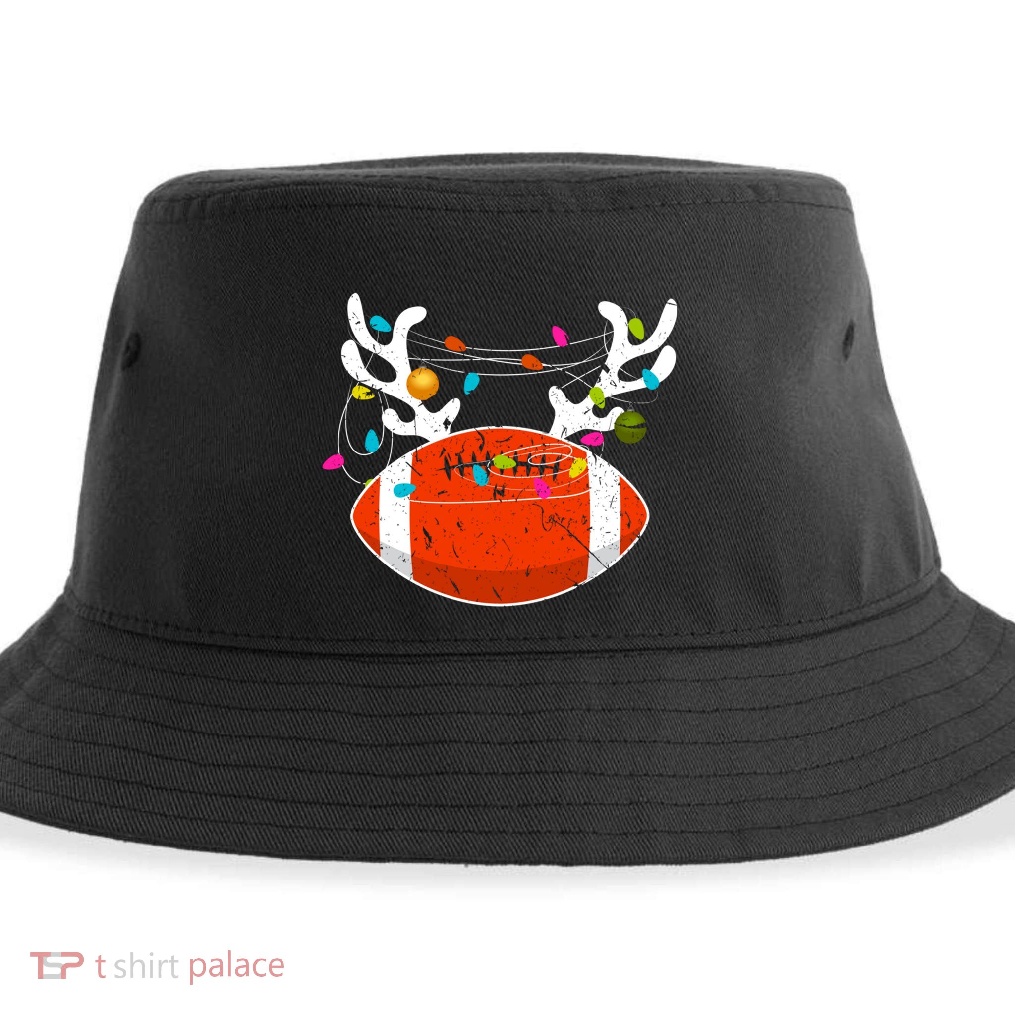 Christmas Lights Football Ball Funny Xmas Cool Gift Sustainable Bucket Hat