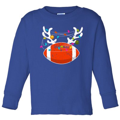 Christmas Lights Football Ball Funny Xmas Cool Gift Toddler Long Sleeve Shirt