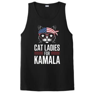 Cat Ladies For Kamala Funny Cat 2024 President Kamalaharris PosiCharge Competitor Tank